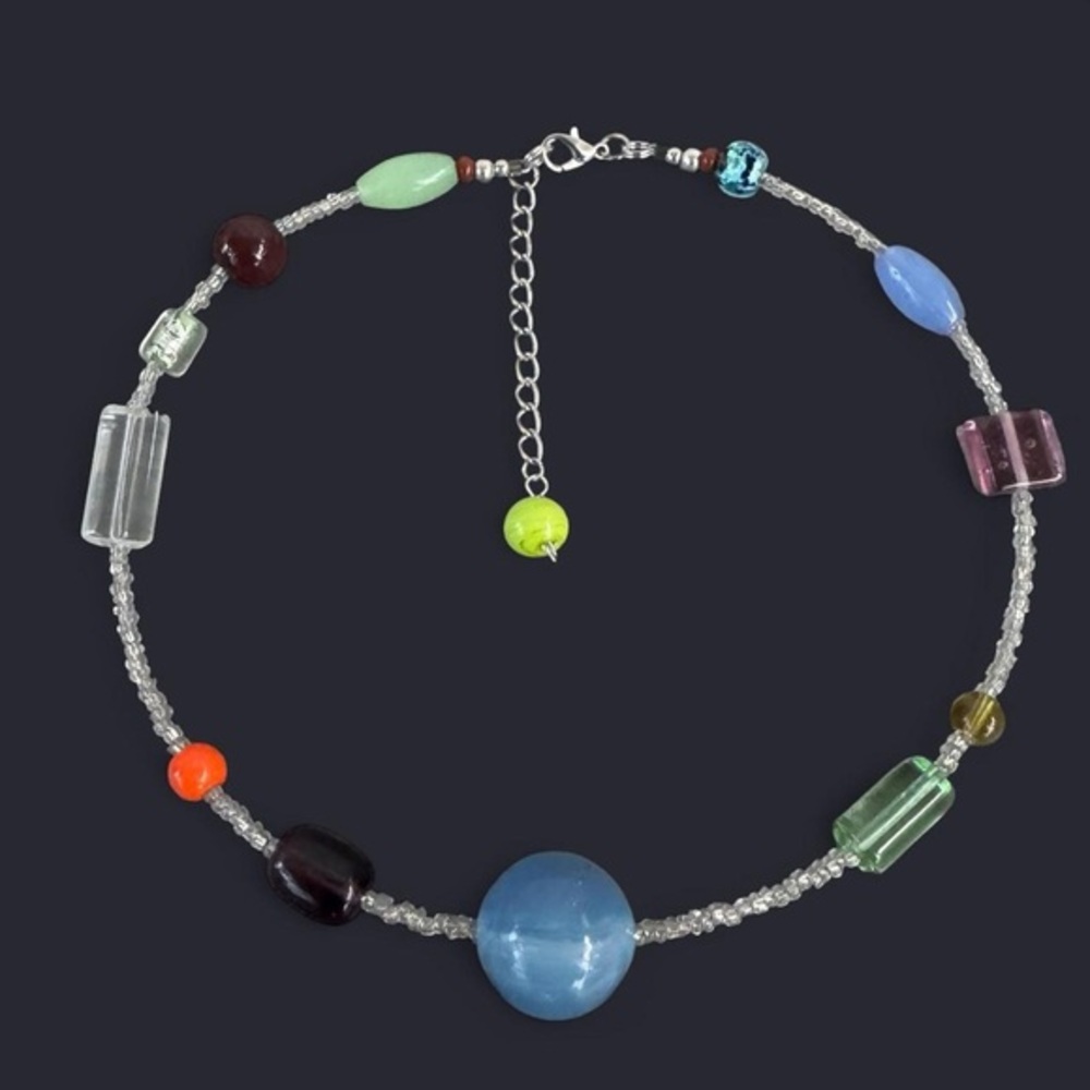 Multicolor Glass Bead Necklace